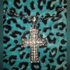 New Stainless 30inch Adjustable Chain With Crystal Cross Pendant